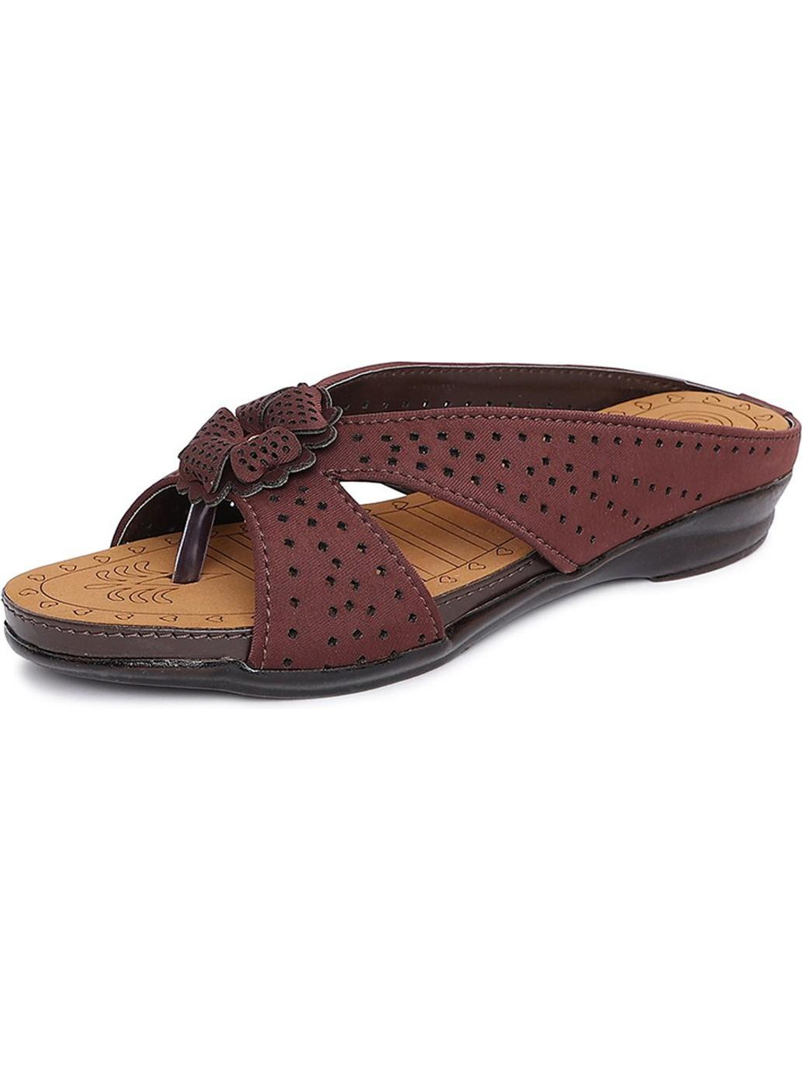 Image of ORTHO JOY Women Wedges Sandal (Brown , 9)