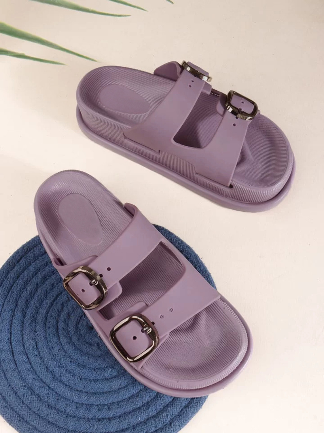 Image of Alina Footwear Women Flats Sandal (Purple , 7)