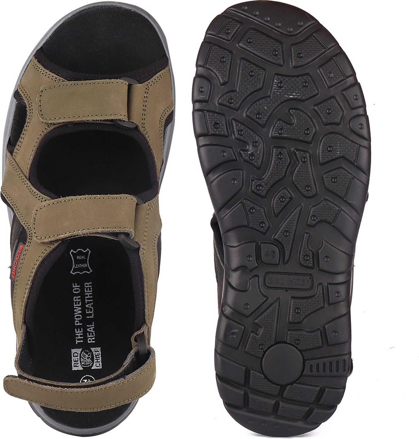 Image of RED CHIEF Men Sandal (Olive , 9)