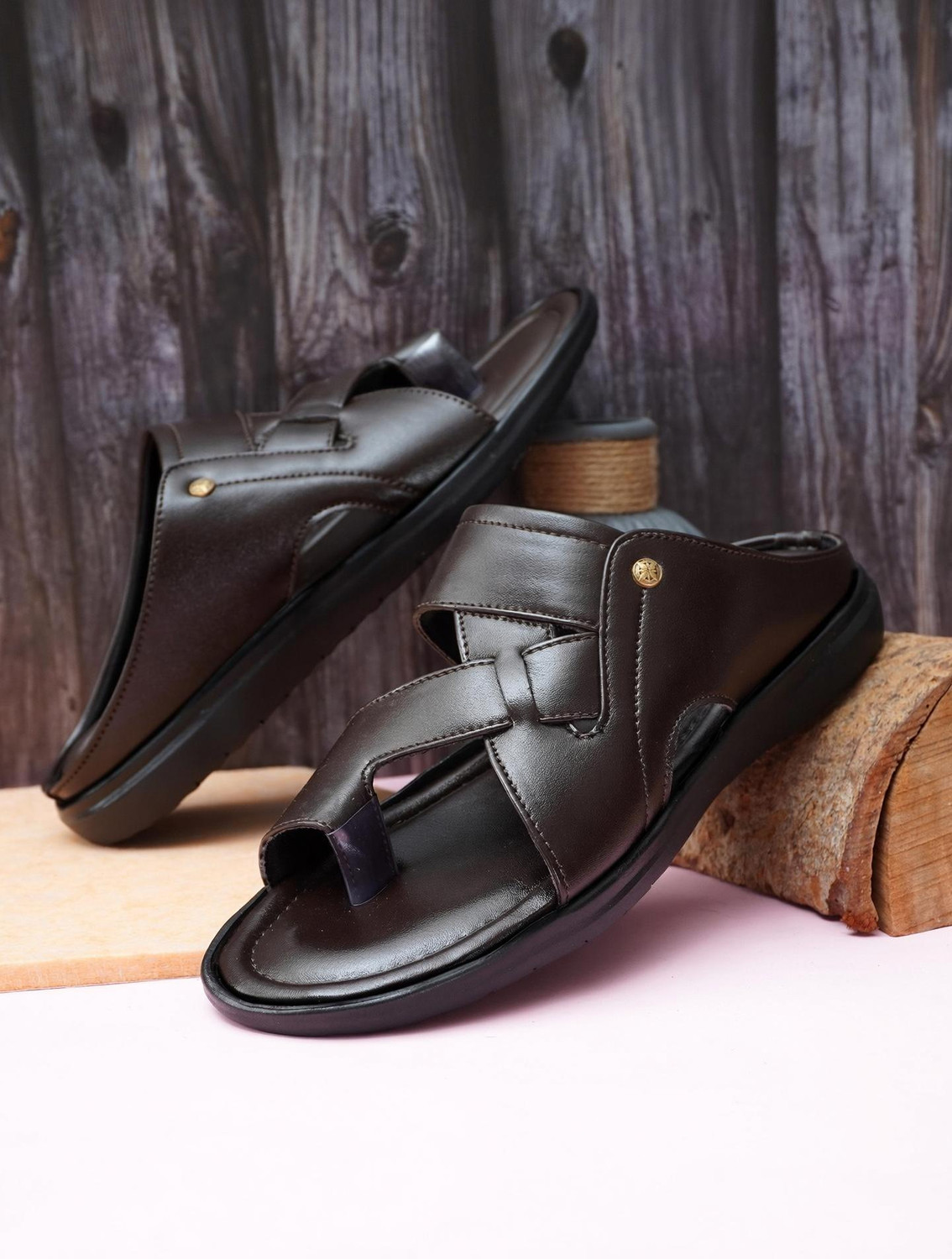 Image of GAUTAMFIT Men Sandal (Black , 8)