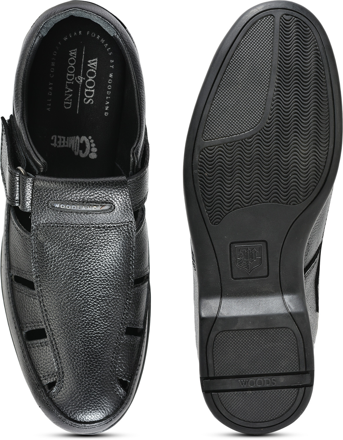 Image of WOODLAND Men Outdoor Comfortable Lightweight Everyday Use Casual Sandal (Black , 11)