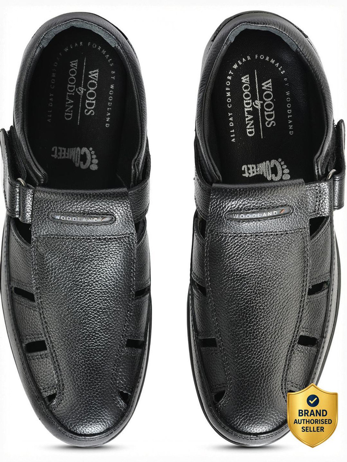 Image of WOODLAND Men Outdoor Comfortable Lightweight Everyday Use Casual Sandal (Black , 11)