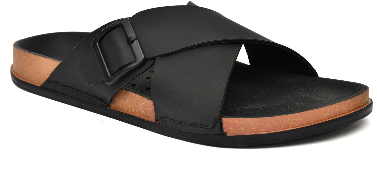 Prayas Men Black Slides - Image 6