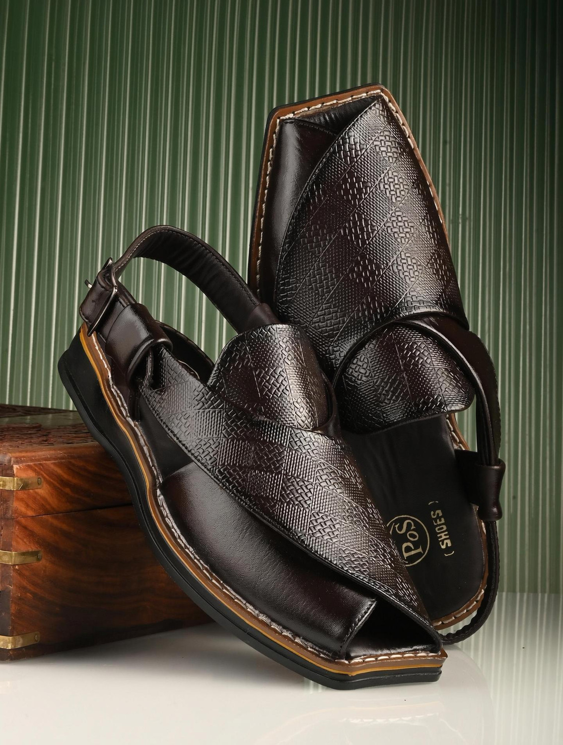 Image of PESHAWARI CHAPPAL Men Sandal (Black , 5)