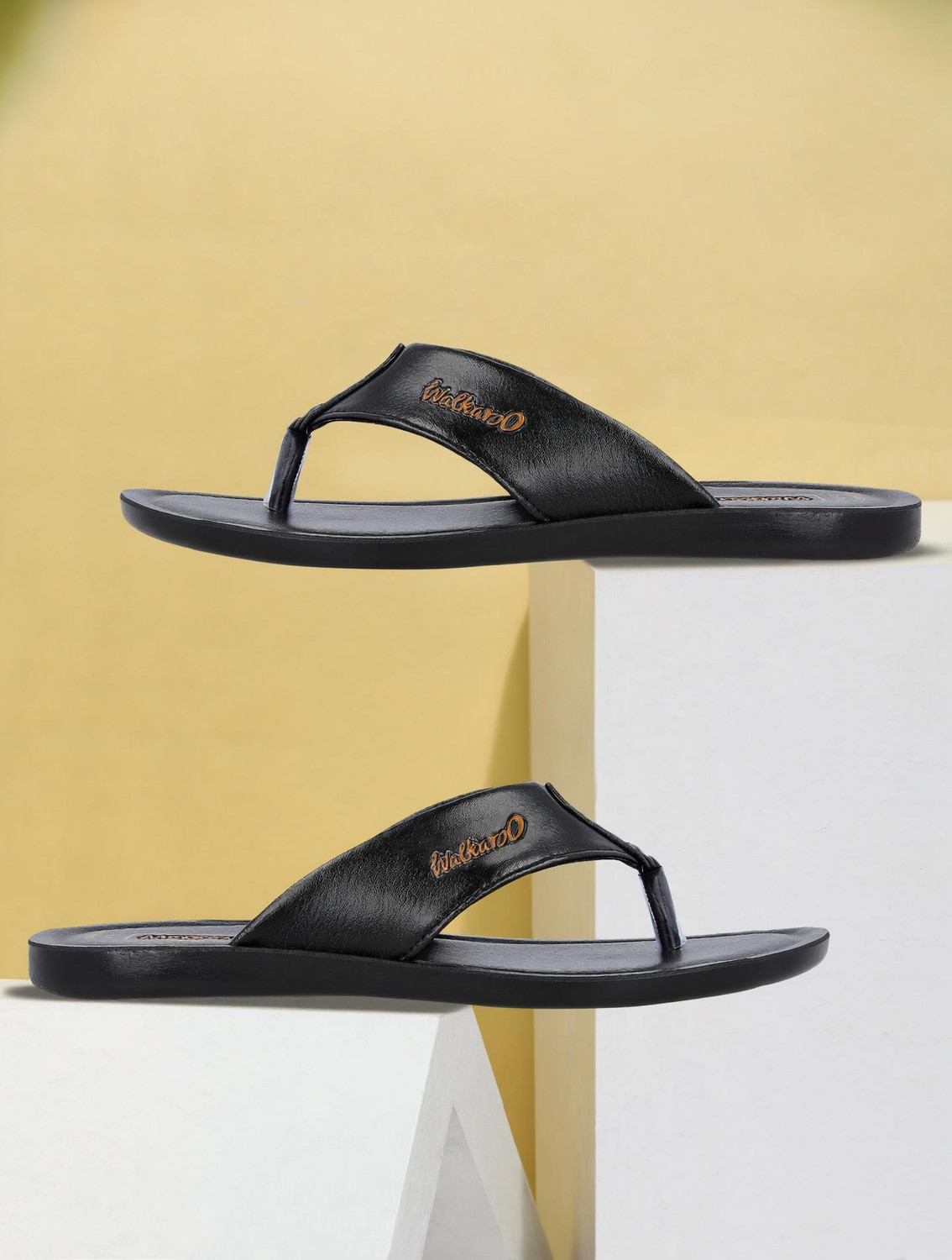 Image of WALKAROO Men Casual Sandal (Black , 8)