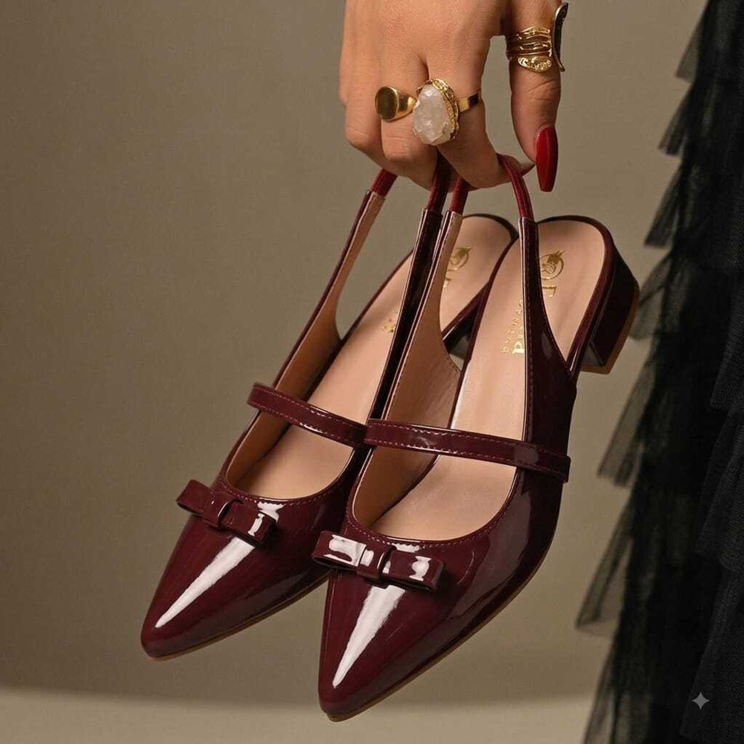 Image of CHINRAAG Women Heels Sandal (Maroon , 8)