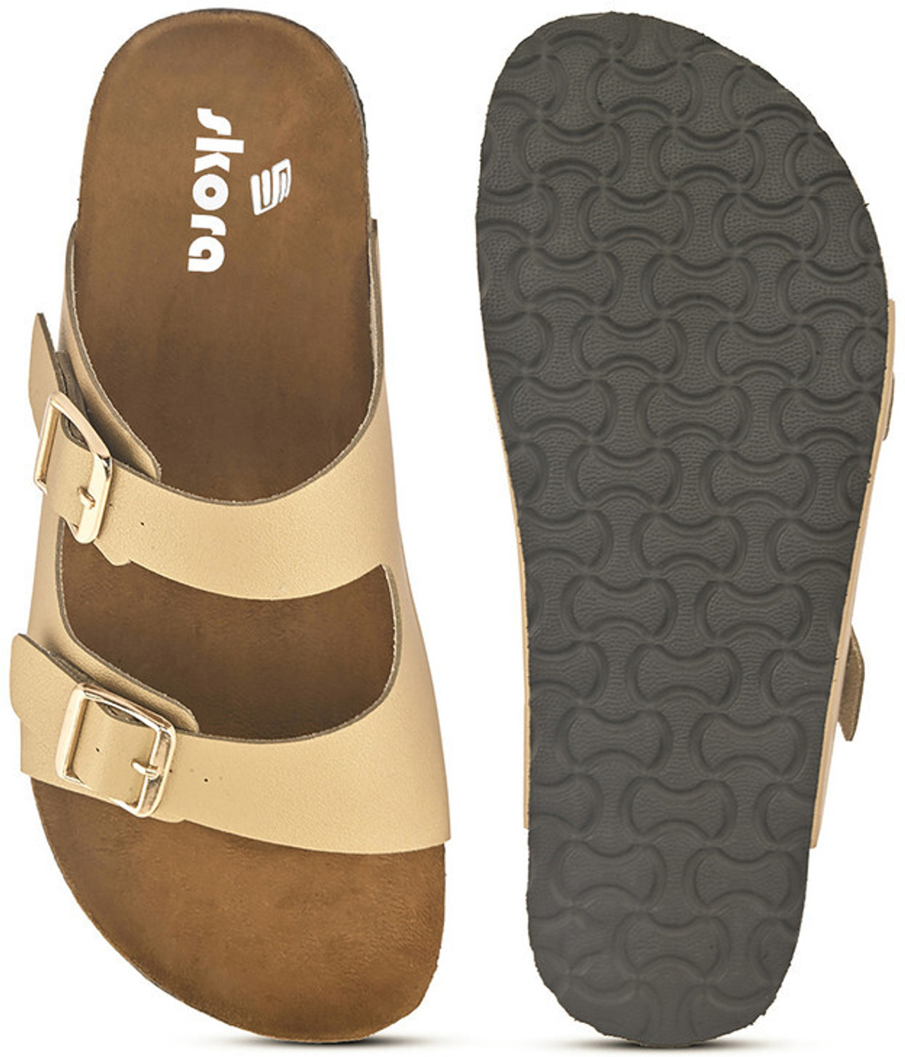 Image of Skora Women Flats Sandal (Brown , 8)