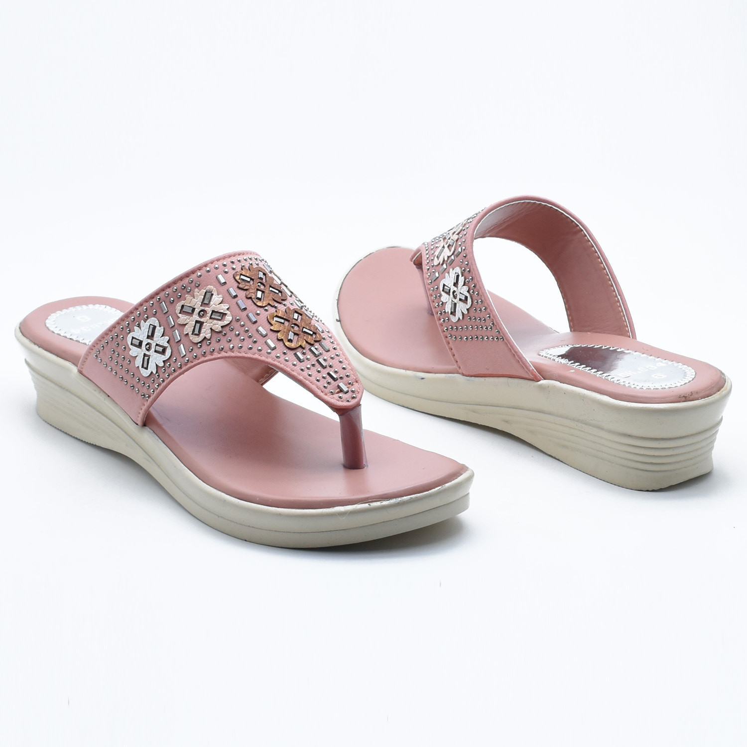 Image of Hardwood Women Heels Sandal (Pink , 8)