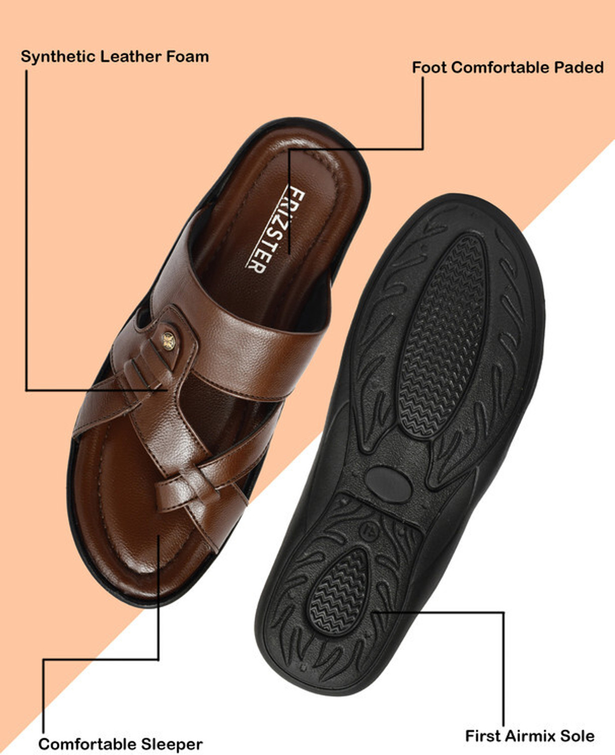 Image of FRIZSTER Men Sandal (Brown , 8)