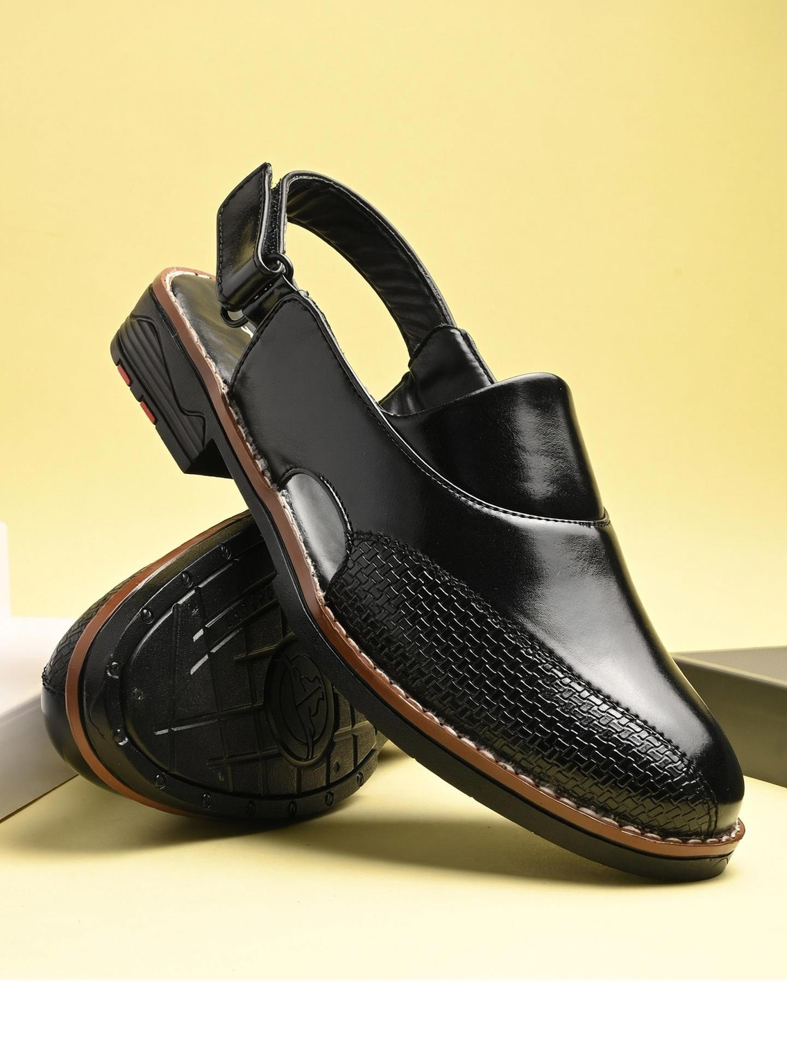 Image of PESHAWARI CHAPPAL Men Sandal (Black , 5)
