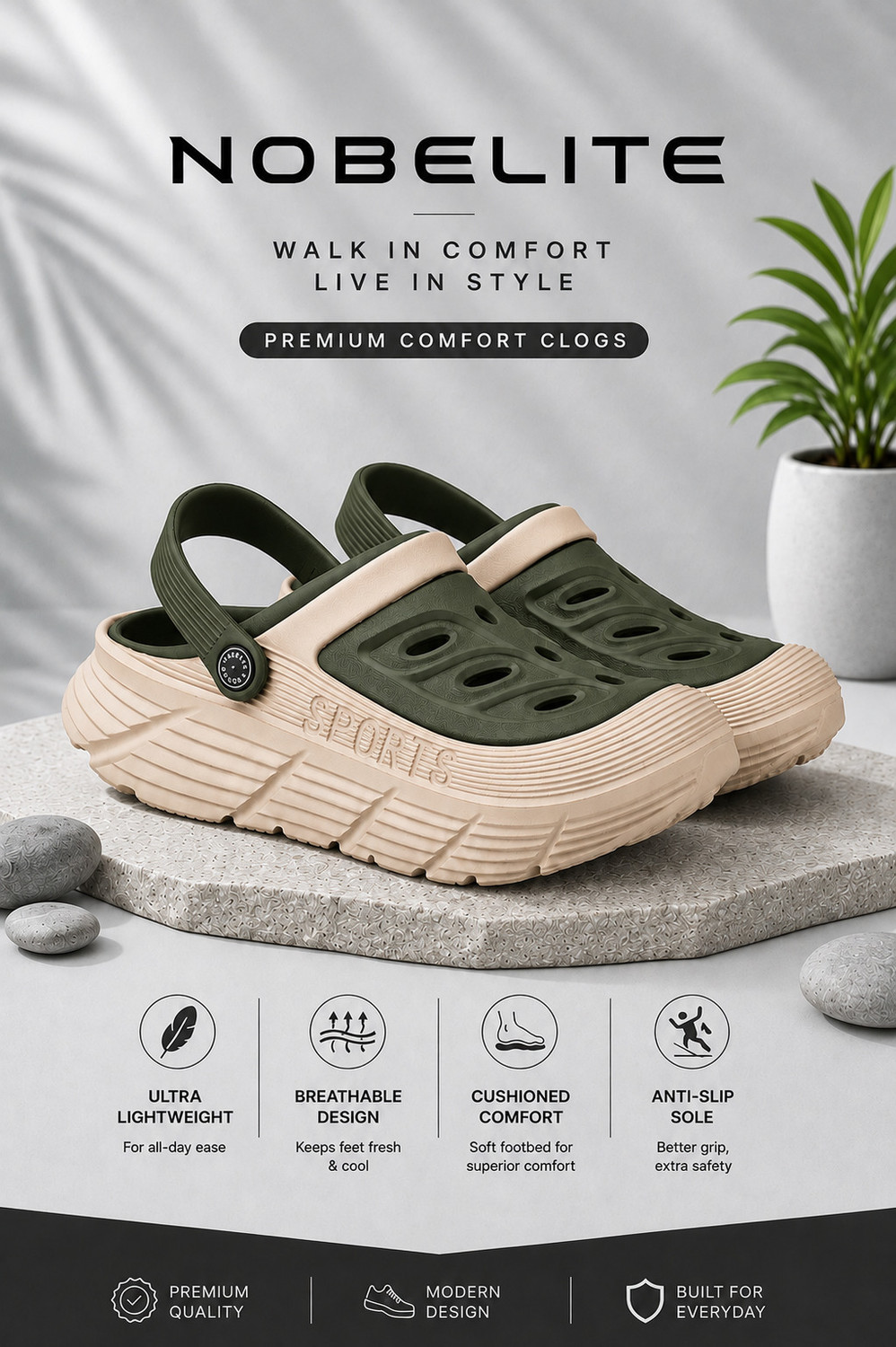NOBELITE Men Beige Sandals - Image 6