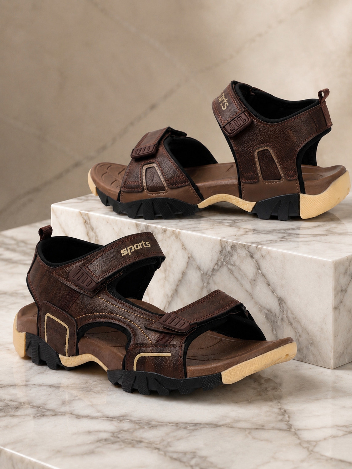 Image of DUCKINS Men Sports Sandal (Brown , 7)
