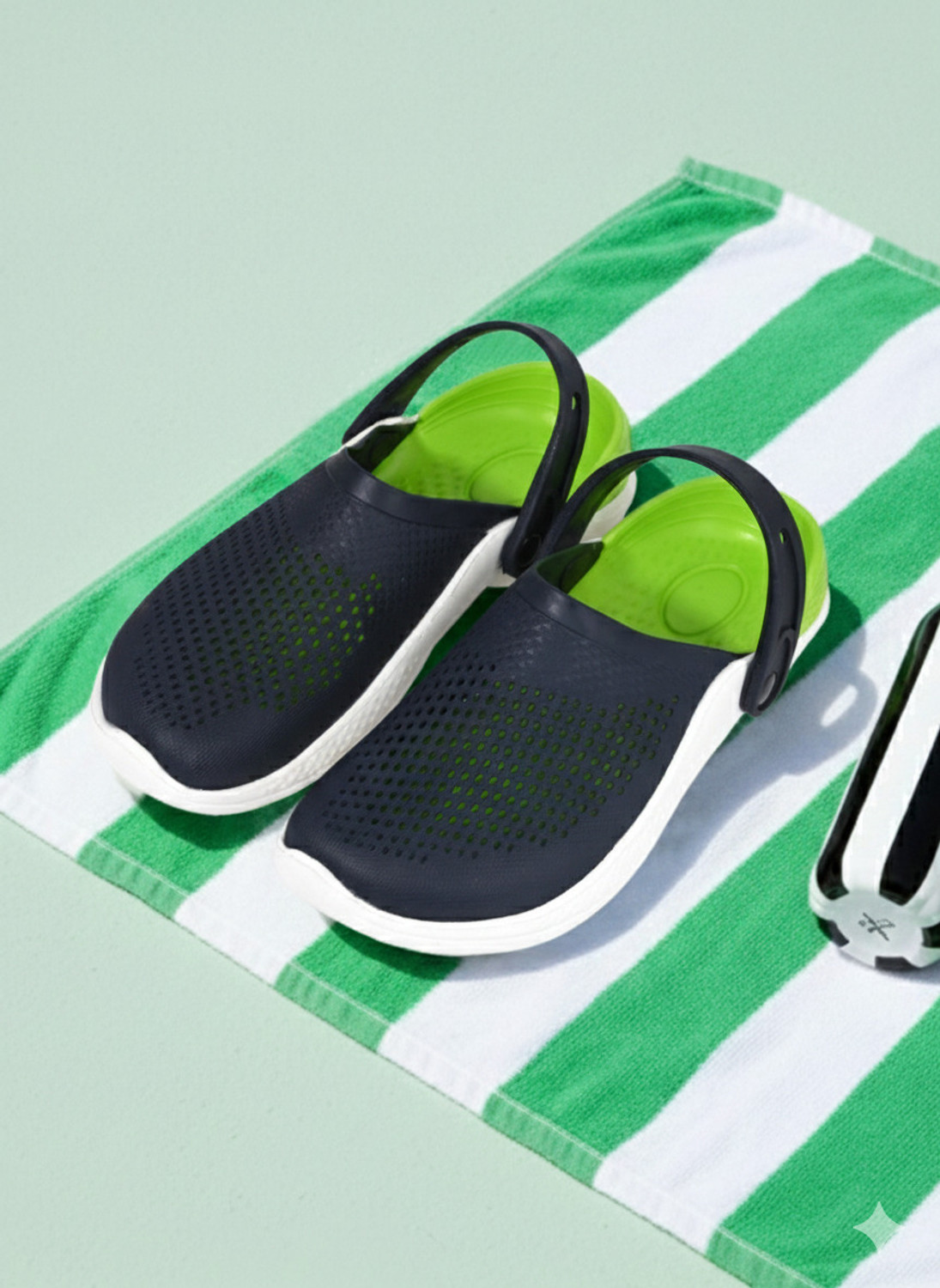 Image of Dr.Puresoft Men Clogs Sandal (Grey, Green , 12)