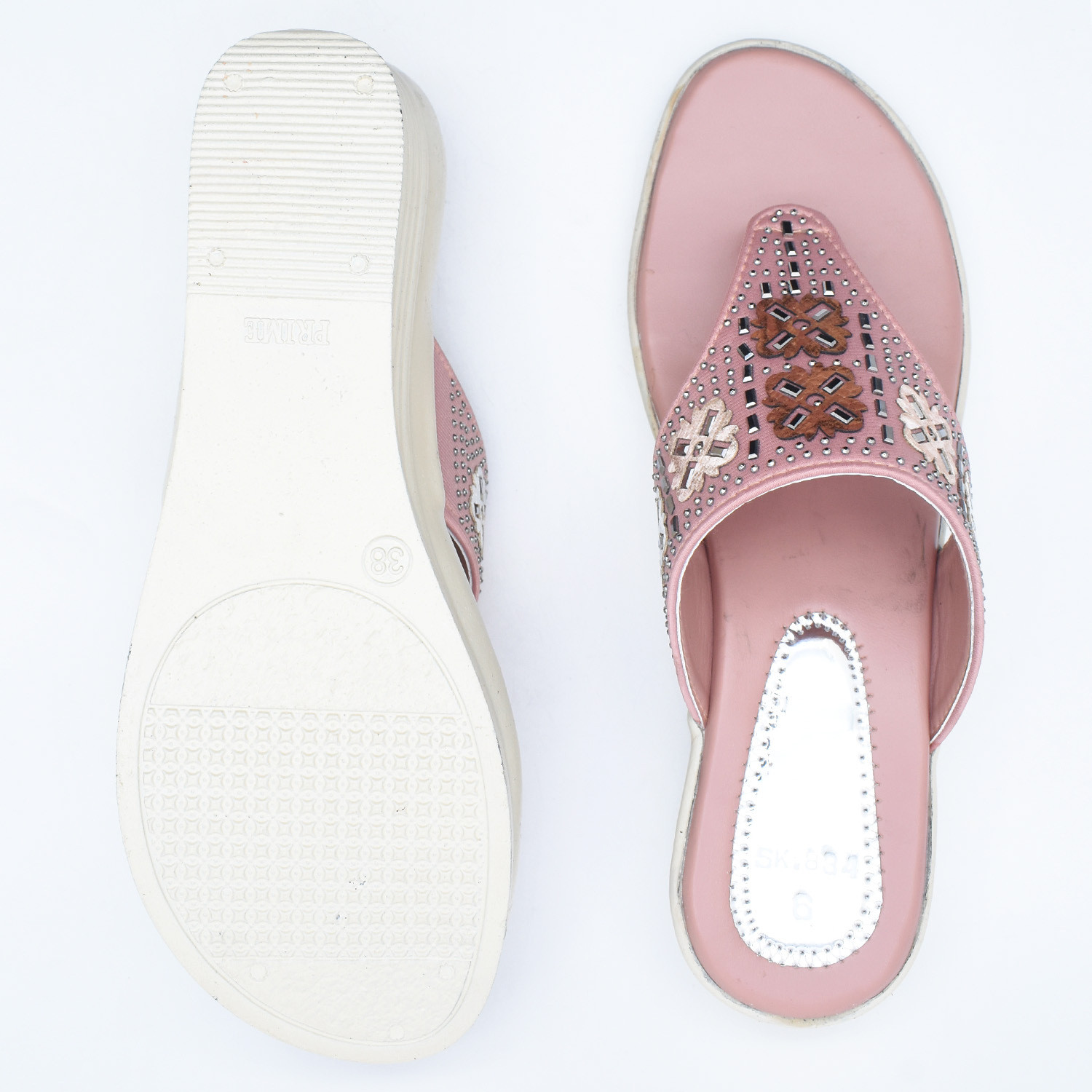 Image of Hardwood Women Heels Sandal (Pink , 8)