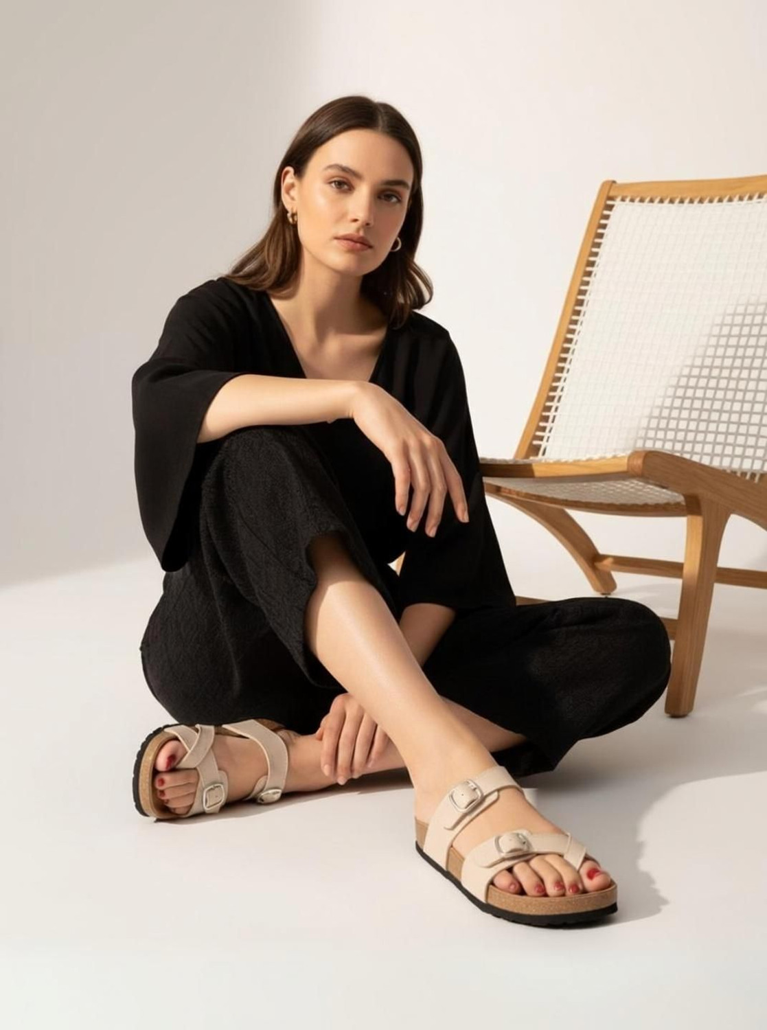 Image of Skora Women Flats Sandal (Grey , 3)