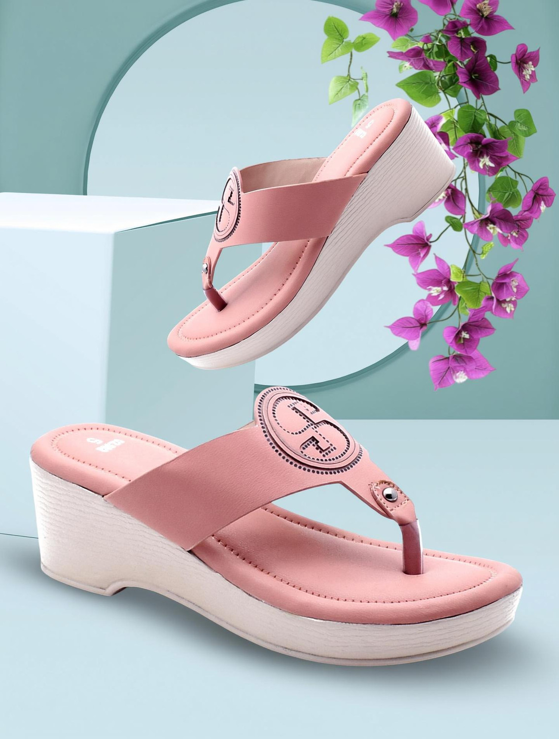 Image of Hardwood Women Heels Sandal (Pink , 8)