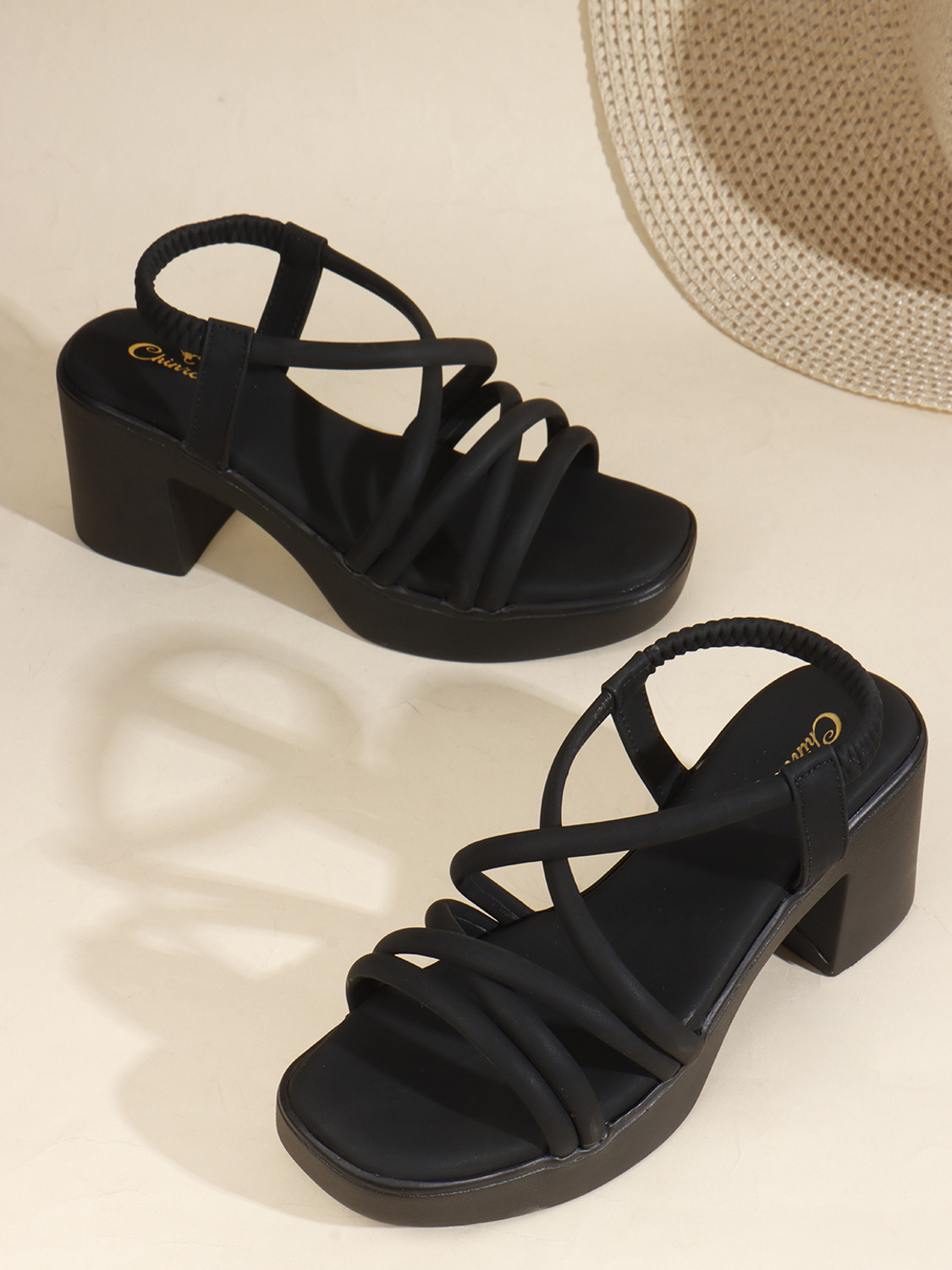Image of AVA Women Heels Sandal (Black , 7)
