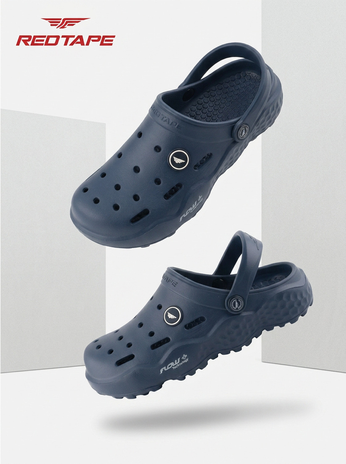 Image of HRX by Hrithik Roshan Men Clogs Sandal (Blue, Red , 10)