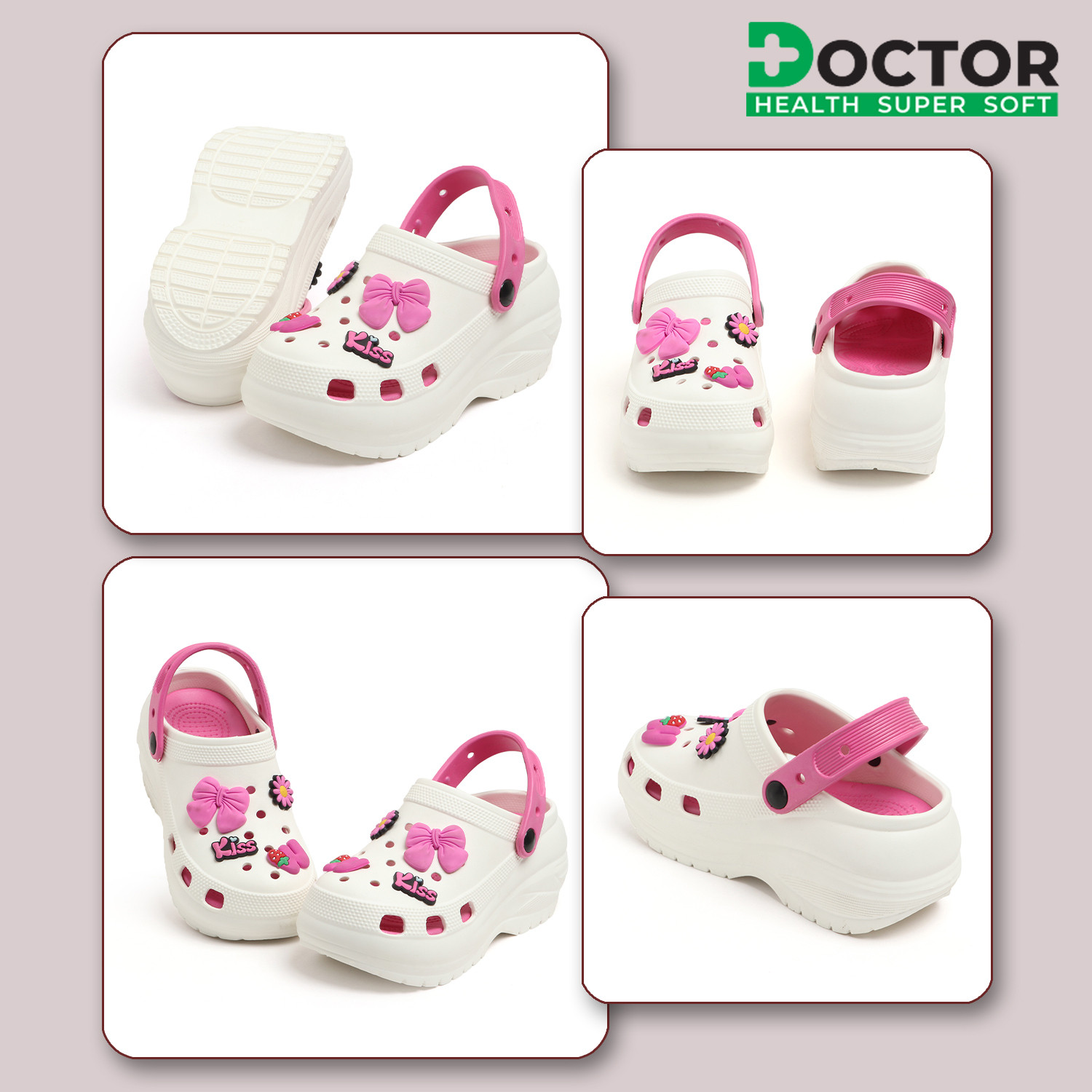 Image of Doctor Health Super Soft Women Newly Launch|Classic Ultra Soft|Cushion|Comfortable|Stylish|Trendy Women Clogs Clogs Sandal (Multicolor , 7)