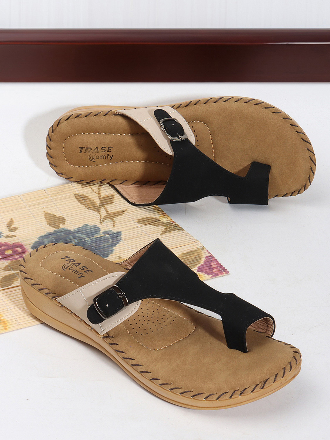 Image of ORTHO JOY Women Wedges Sandal (Brown , 9)