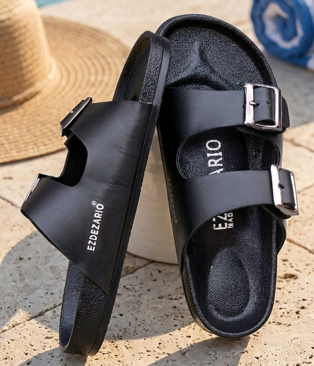 EZDEZARIO Boys Buckle Flats Black - Image 4