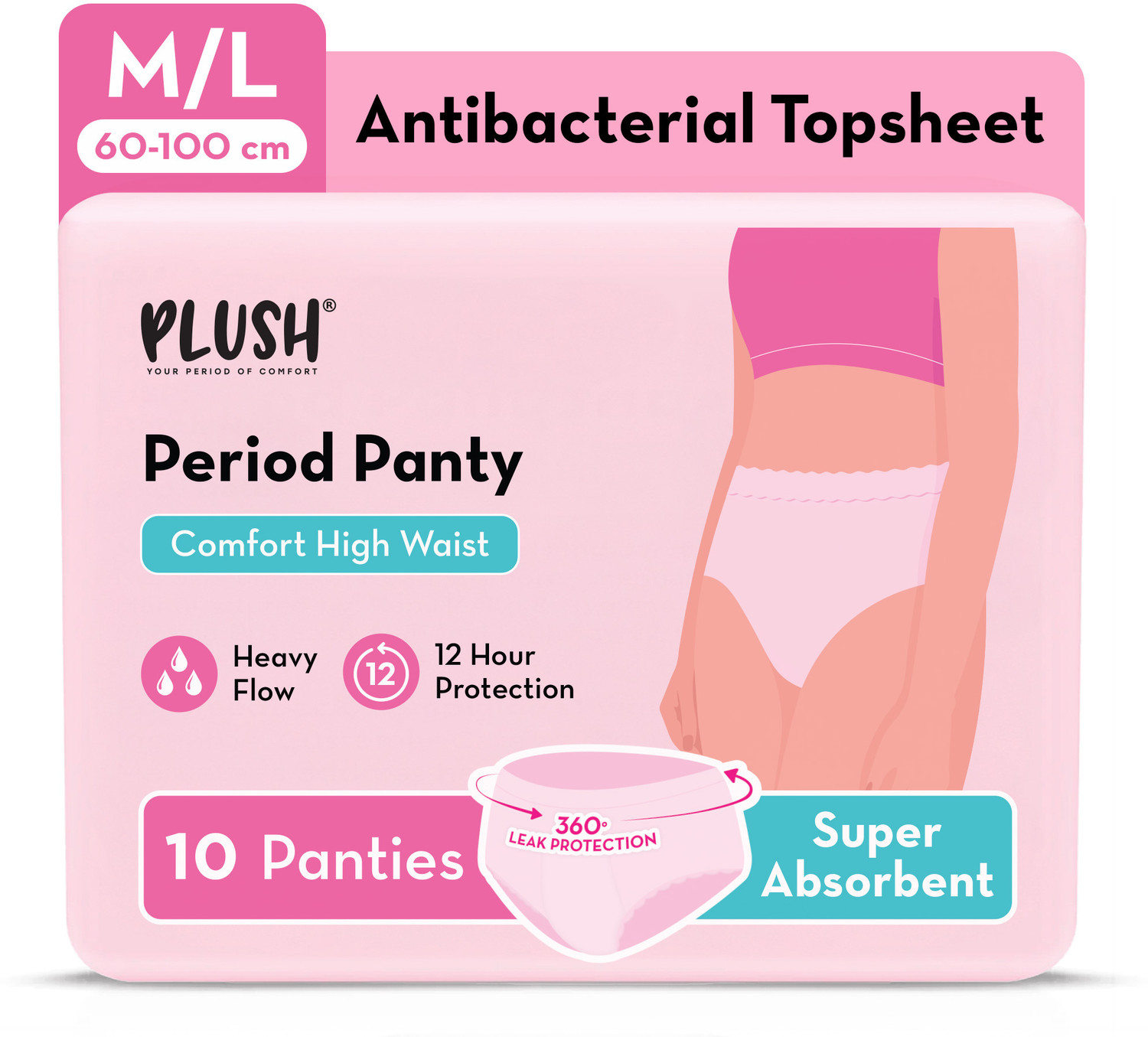 PLUSH Comfort High Waist Disposable Period Panty M/L - Image 1