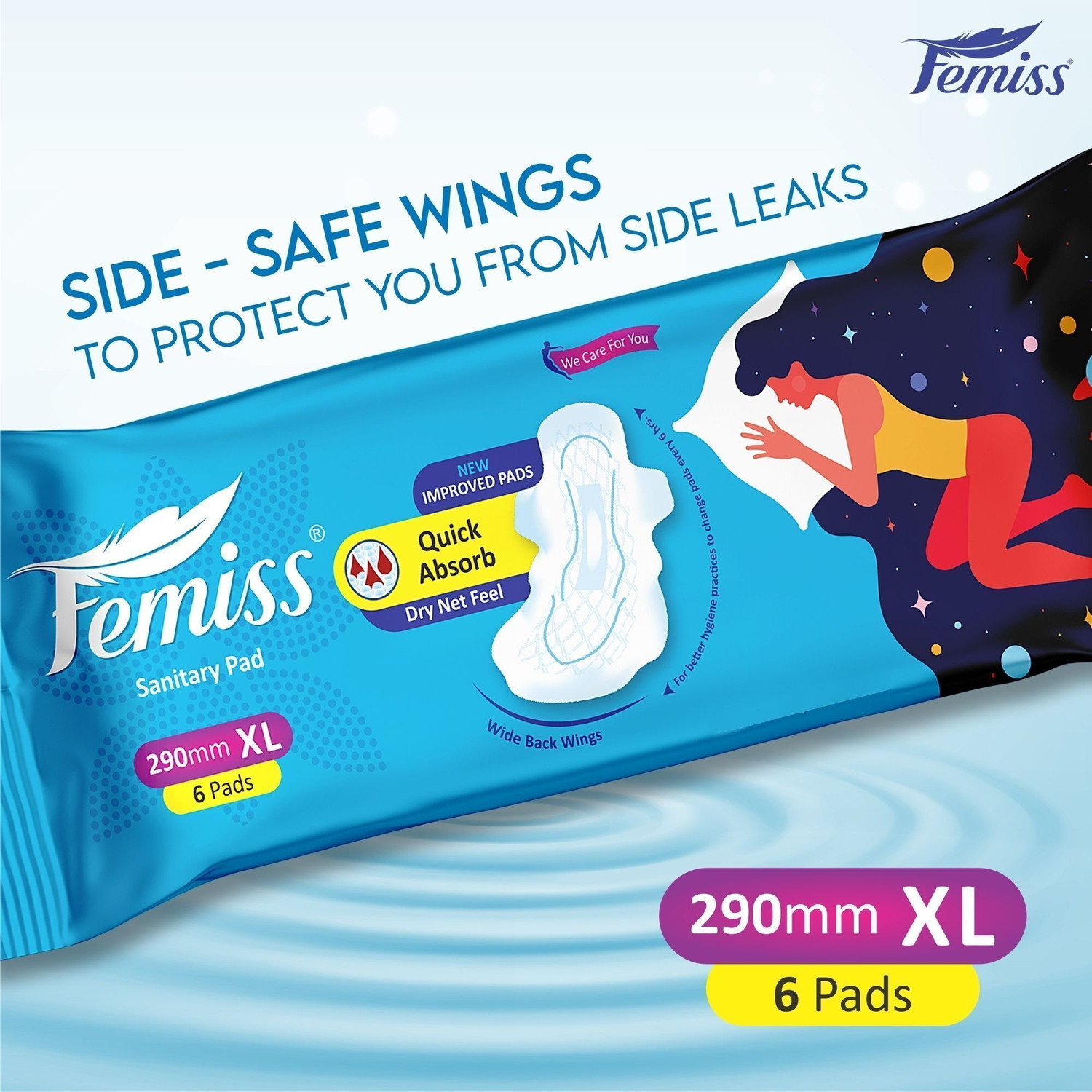 Hot Deal : Femiss Extra Absorb Overnight Sanitary Pads For Womens (XL-6 Pcs Pad) Pack 1