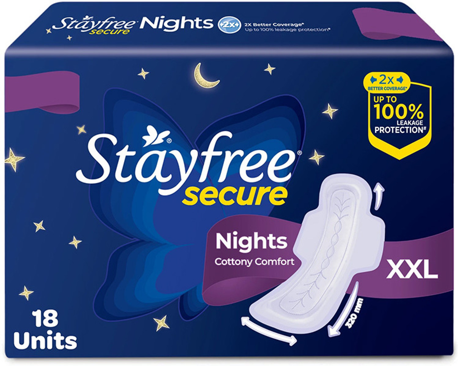 STAYFREE Secure Nights Sanitary Pad - Image 1