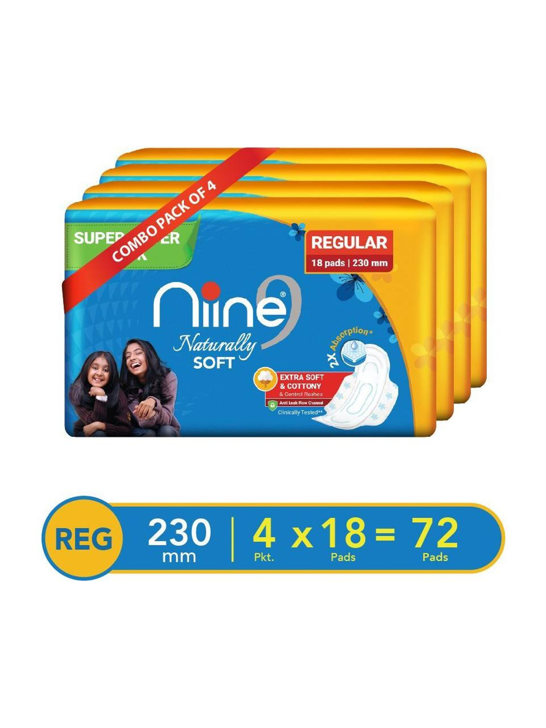 Loot : Niine Pack of 72 Pads @ 215 ONLY