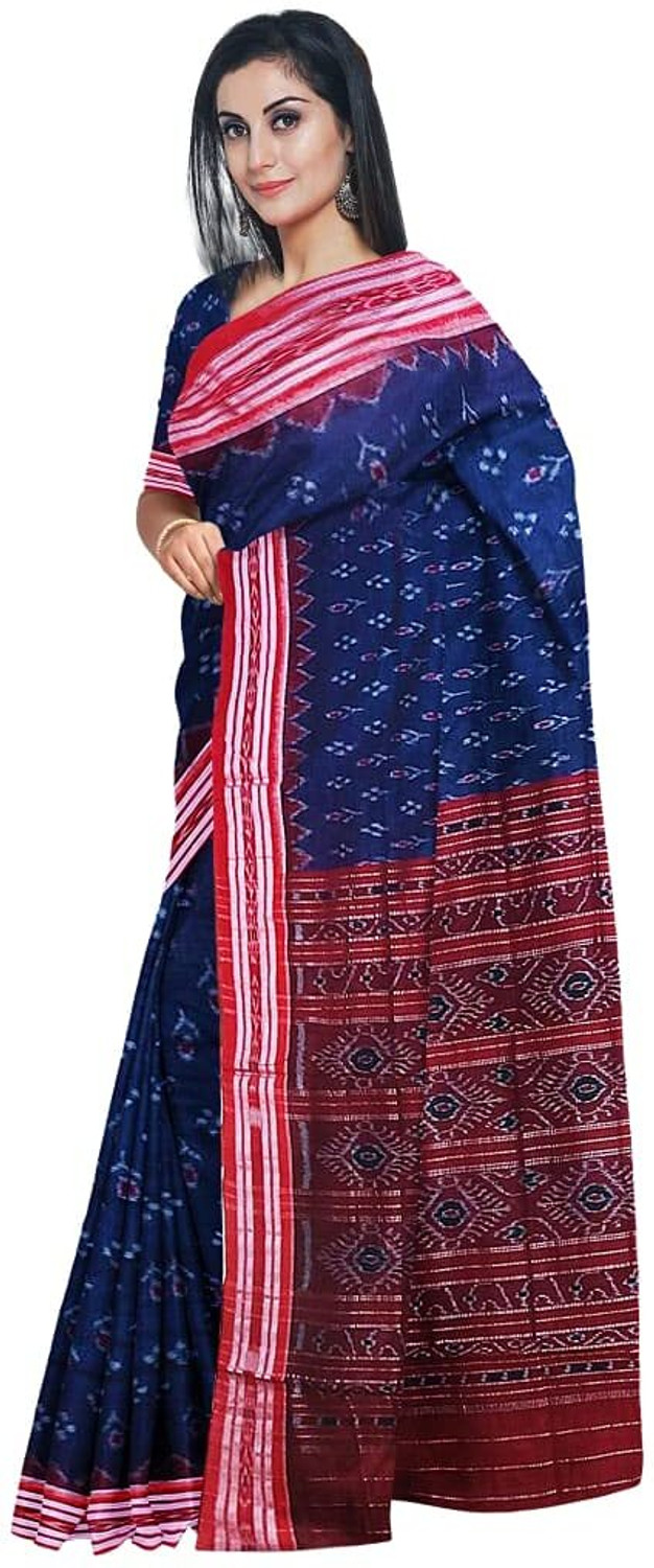 Image of JAYANTI HANDLOOM Woven Sambalpuri Pure Cotton Saree (Multicolor)