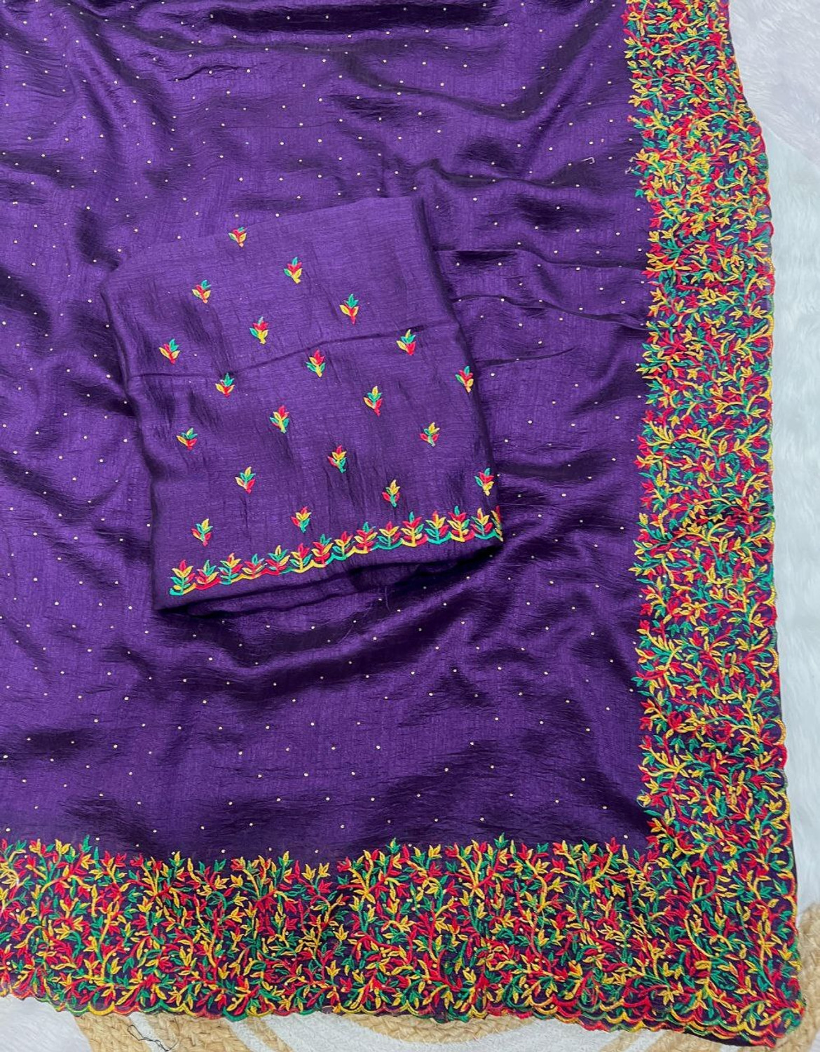 Image of BS CREATION Printed Bollywood Jimmy Jimmy Saree (Purple)