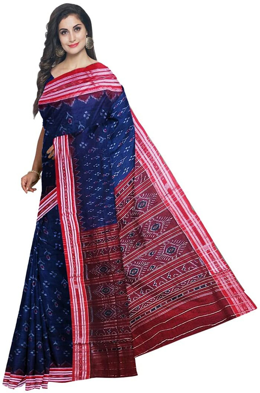 Image of JAYANTI HANDLOOM Woven Sambalpuri Pure Cotton Saree (Multicolor)