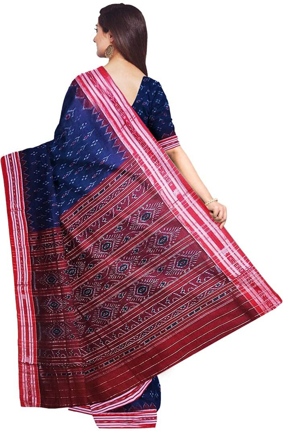 Image of JAYANTI HANDLOOM Woven Sambalpuri Pure Cotton Saree (Multicolor)