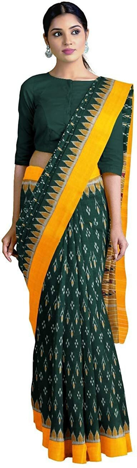 Image of JAYANTI HANDLOOM Woven Sambalpuri Pure Cotton Saree (Multicolor)