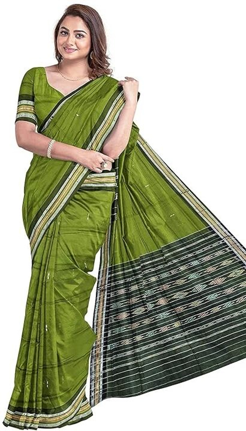 Image of JAYANTI HANDLOOM Woven Sambalpuri Pure Cotton Saree (Multicolor)