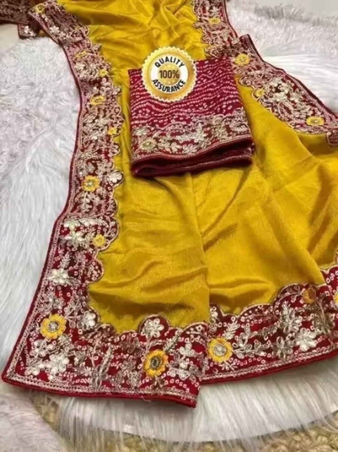 Image of NERTA BOUTIQUE Embroidered Bollywood Georgette Saree (Pink)