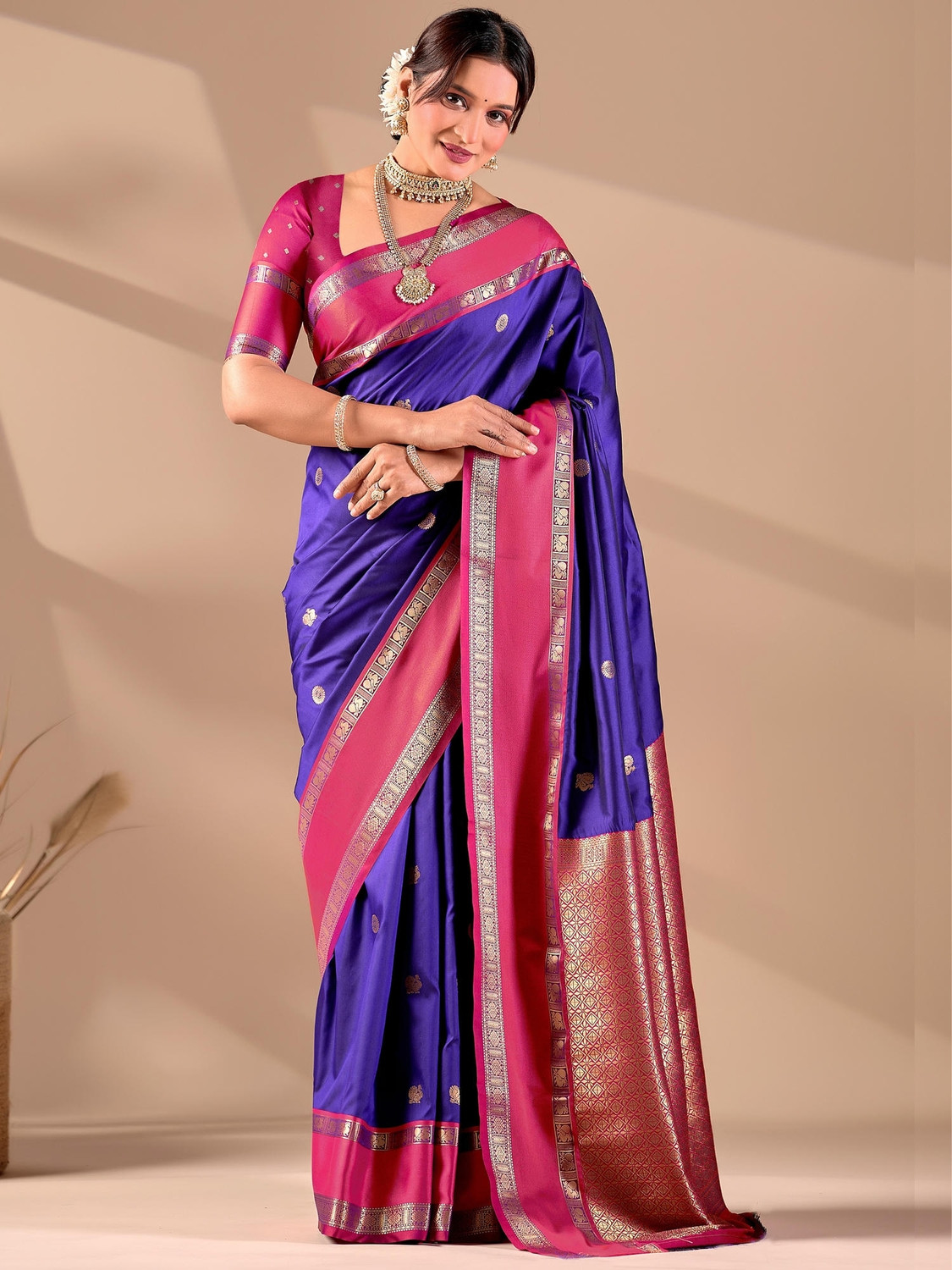 Image of Samantha Woven Paithani Art Silk Saree (Multicolor)