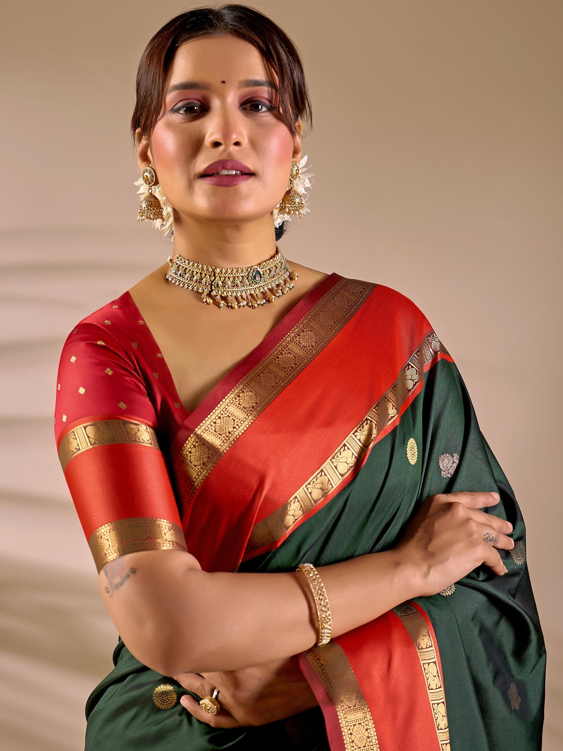 Image of Samantha Woven Paithani Art Silk Saree (Multicolor)