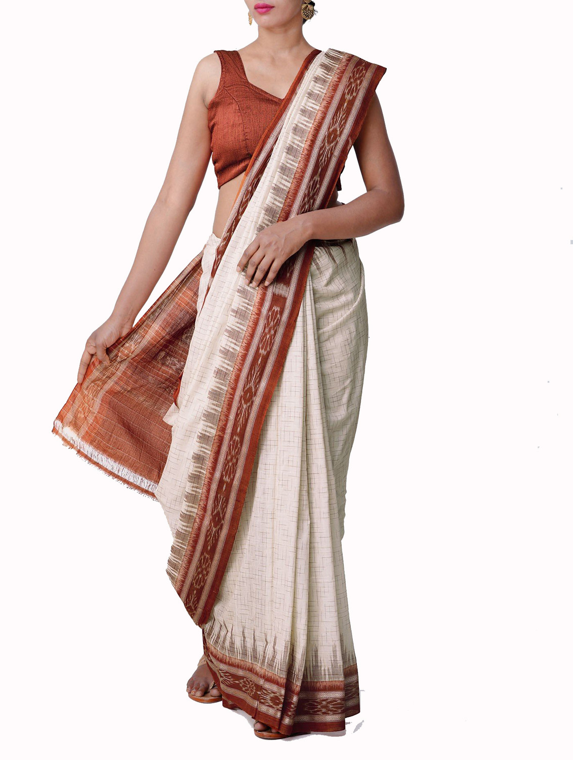 Image of JAYANTI HANDLOOM Woven Sambalpuri Pure Cotton Saree (Multicolor)