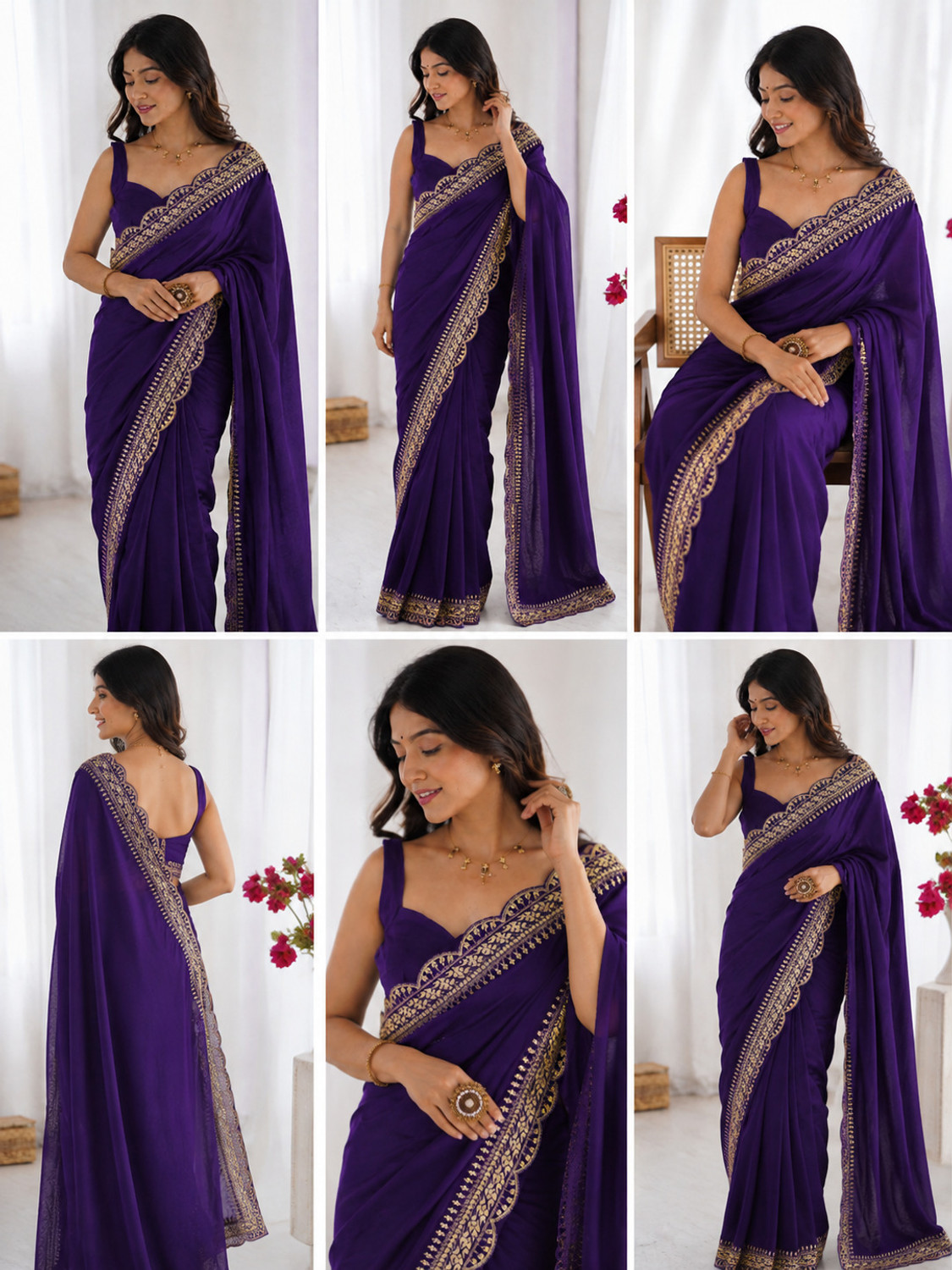Image of KRIDHRISH CLOTHING Embroidered Bollywood Art Silk Saree (Multicolor)