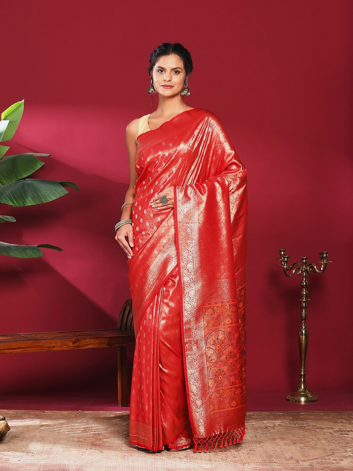 Image of Meena Bazaar Embroidered Bollywood Georgette Saree (Light Green)