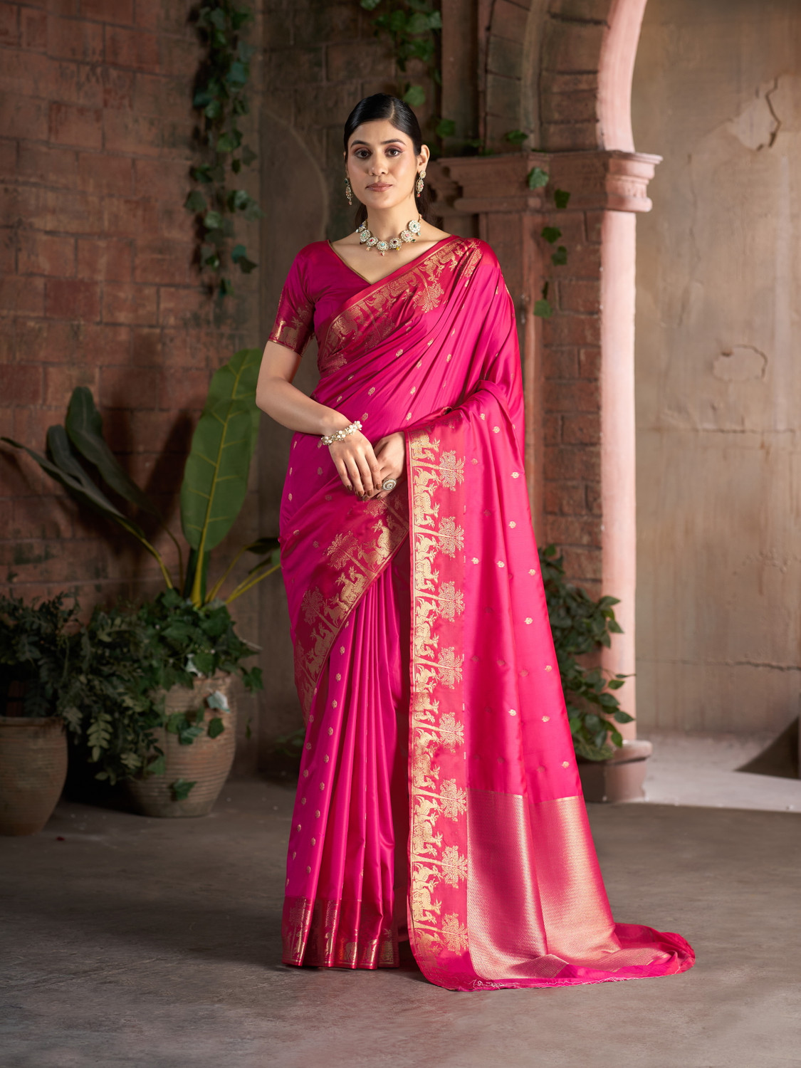Image of Tasrika Embellished Bollywood Silk Blend Saree (Purple)