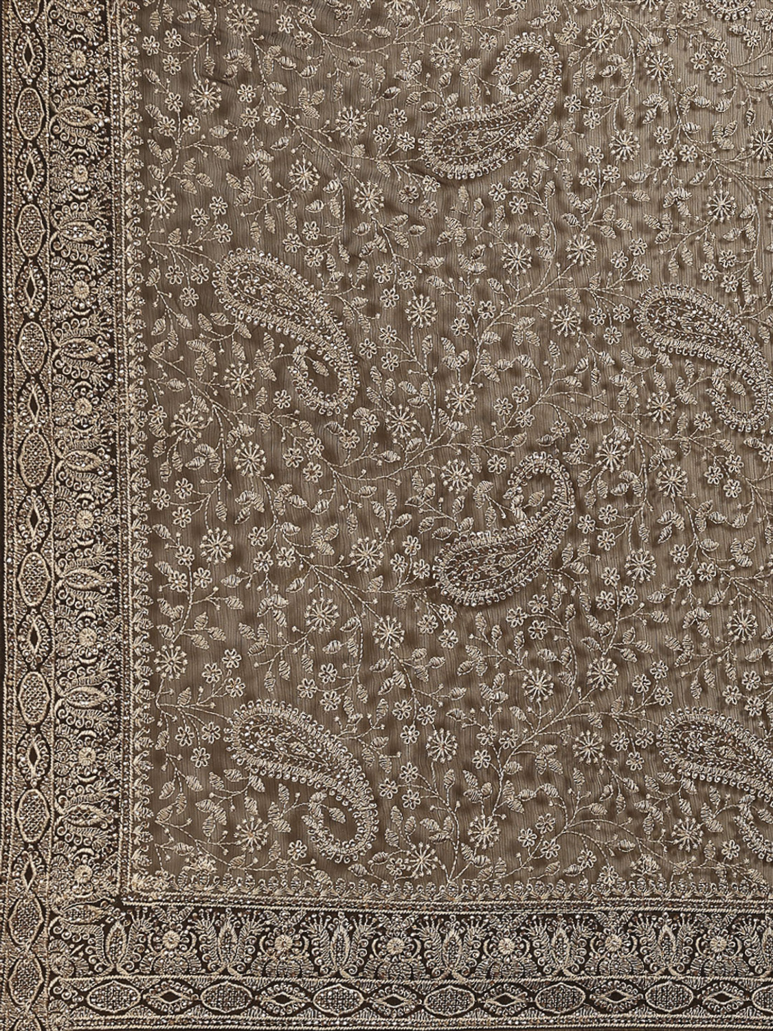 Image of Meena Bazaar Embroidered Bollywood Georgette Saree (Light Green)