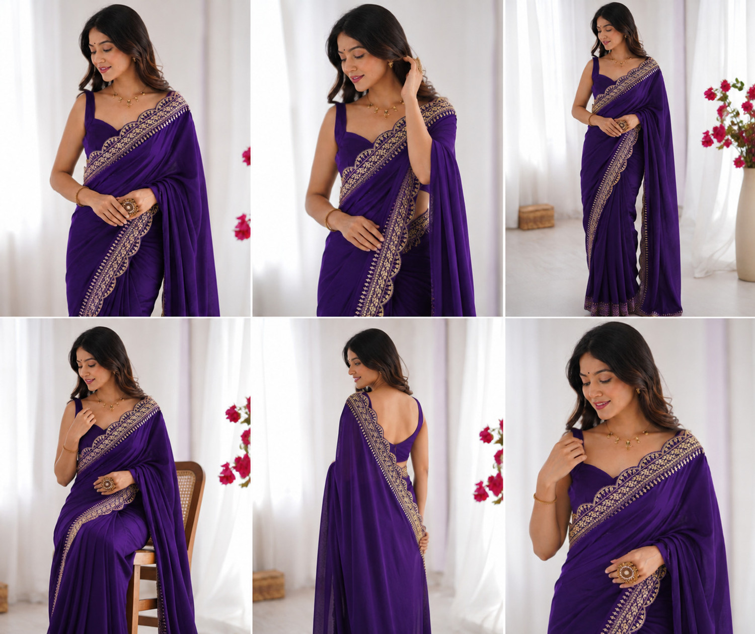 Image of KRIDHRISH CLOTHING Embroidered Bollywood Art Silk Saree (Multicolor)