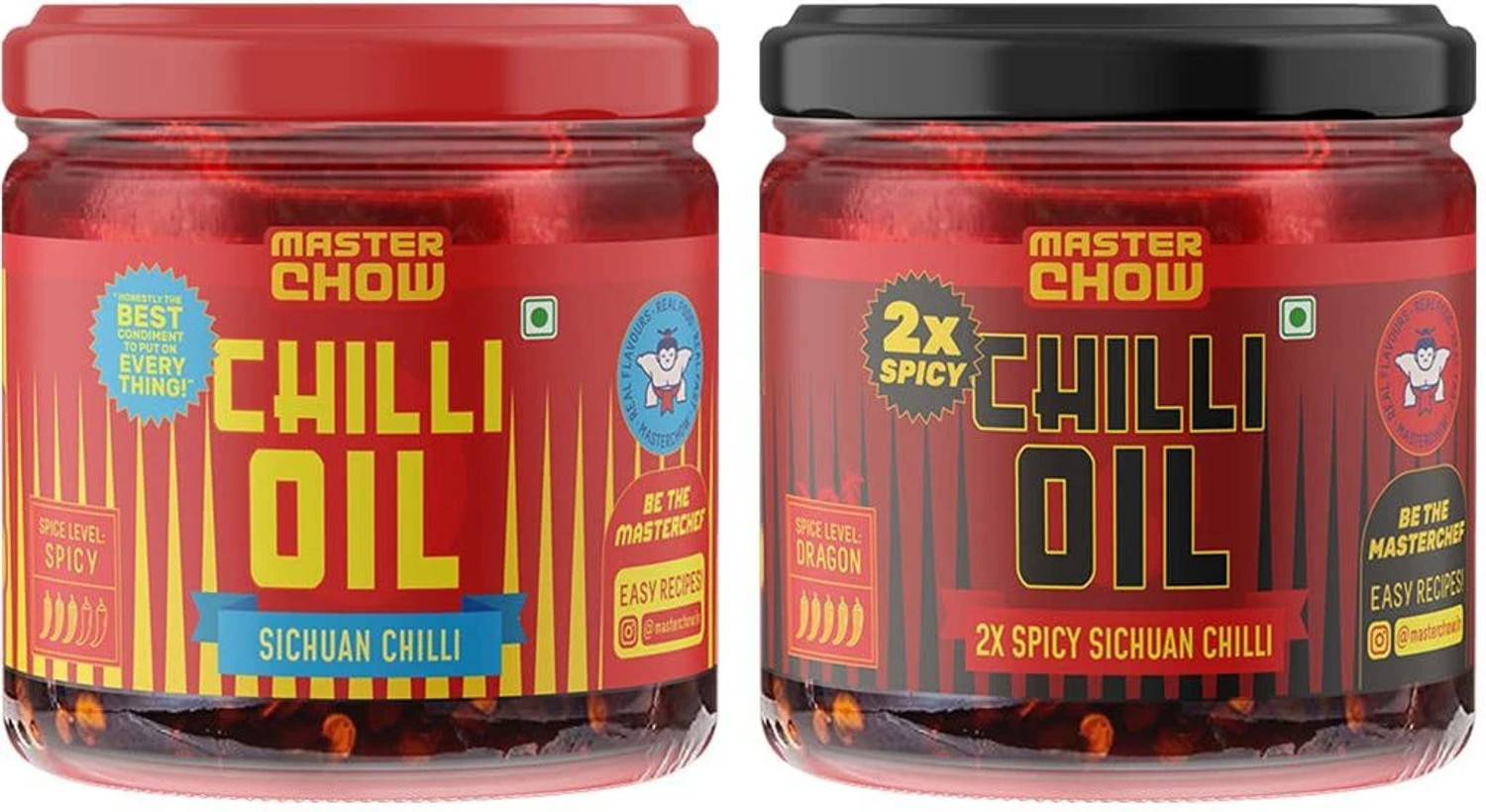 Image of MasterChow Sichuan Chilli Oil & 2X Spicy Sichuan Chilli Oil Sauce (2 x 170 ml)