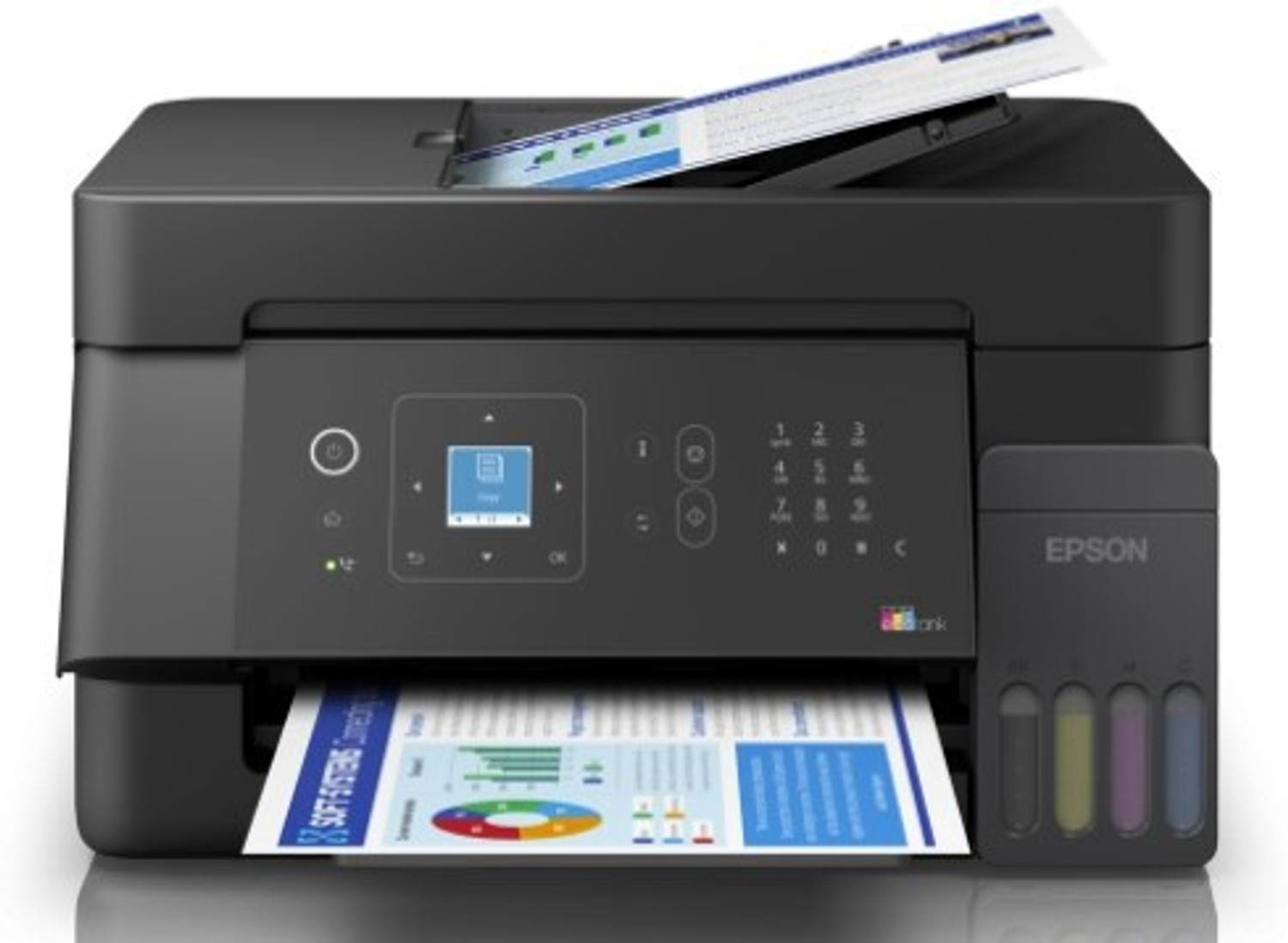 Image of Epson EcoTank L Series Epson EcoTank L5390 A4 Wi-Fi All-in-One Ink Tank Printer with ADF Scanner (Black)