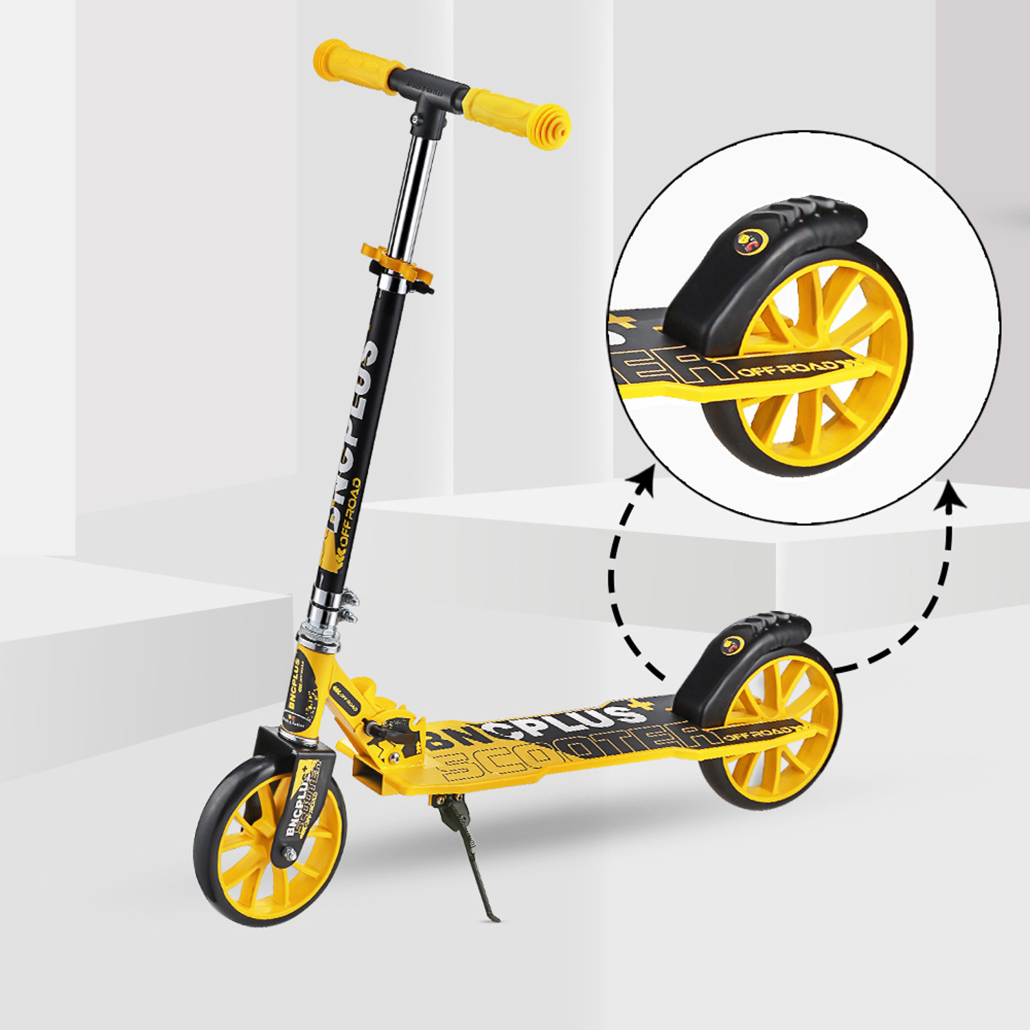 Image of PawRyte 8 inch Wheel Kick Scooter for 6+ age. 4 Adjustable Height, 100 kgs Capacity Kids Scooter (Black, Red, Orange, Pack of 1)
