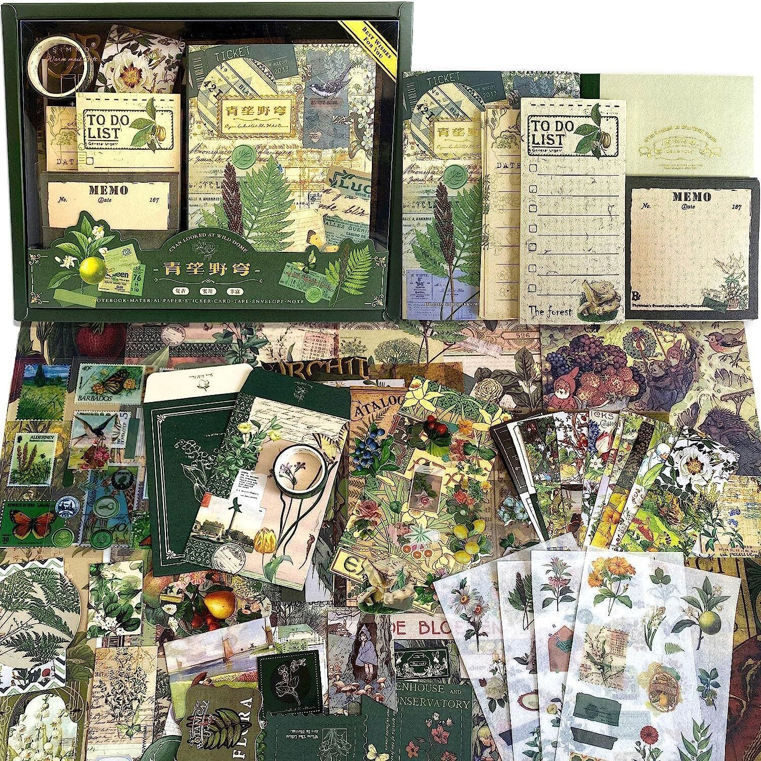 Image of ZORIADA 275 Pcs Vintage Aesthetic Wild Scrapbook Kit,Journal Supplies Kit, Stickers Theme, Scrapbook Kit (DIY)