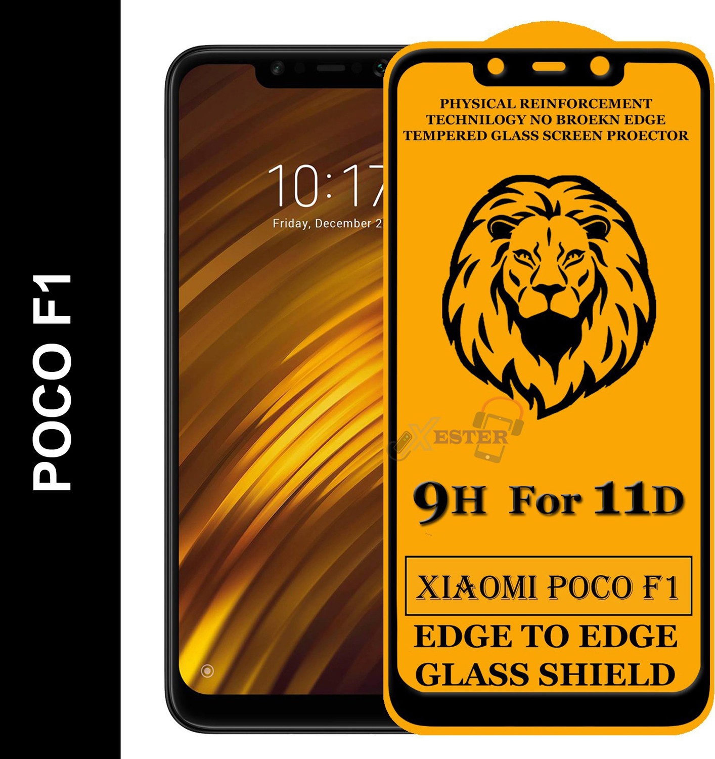 Image of PikTrue Edge To Edge Tempered Glass for POCO F1 (Pack of 5)