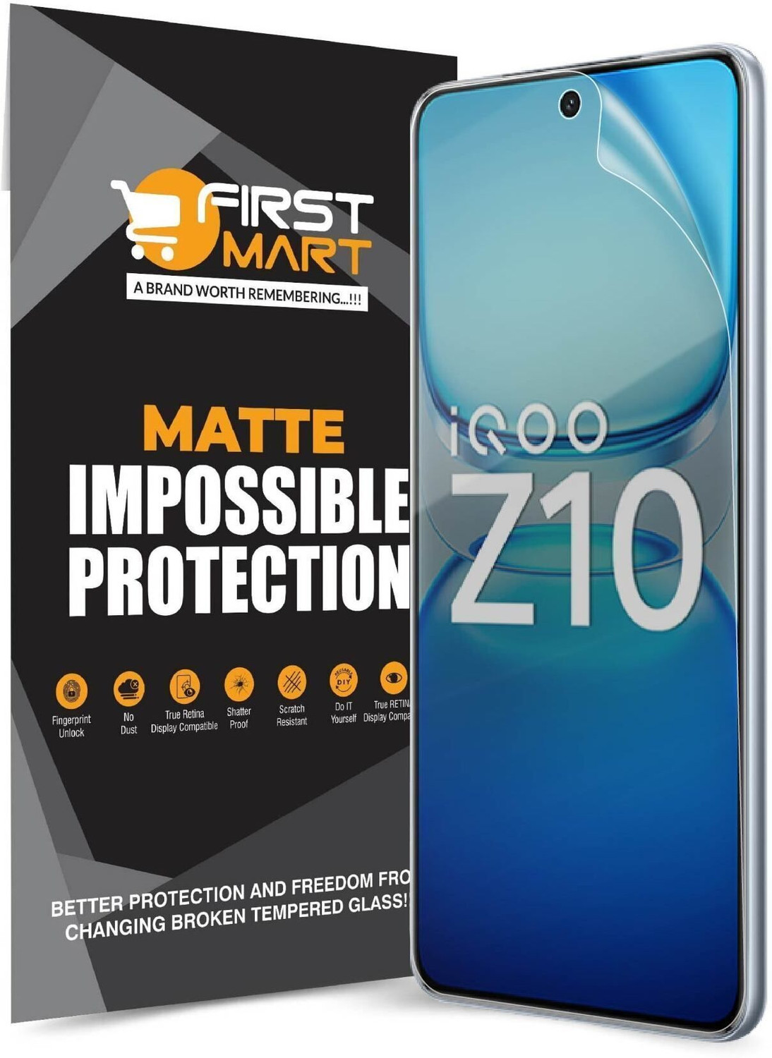 Image of SDH PROTECT Edge To Edge Screen Guard for IQOO Z10 5G, Self Healing Unbreakable Membrane Full Coverage with Easy Installation Kit-Clear (Not a Tempered Glass) (Pack of 1)